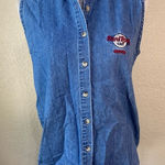 Hard Rock Cafe  sleeveless‎ denim button down Photo 0