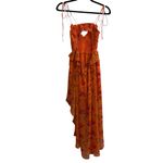 For Love & Lemons NEW NWOT  Peony High Low Midi Dress In Orange Floral Print Photo 8