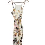 Wish Wild Flower Mid Tie Waist Adjustable Straps Midi Vacay Dress Size Small Photo 4
