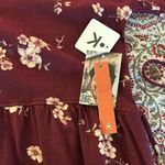 New Known Supply Revel Dress in Port Color Size small organic cotton Red Photo 4