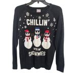 Snowman Holiday Sweater Christmas Sweater Size Medium Ugly Sweater Party Black Photo 0