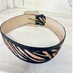 via spiga Genuine Leather Tiger Striped Adjustable Waist Belt Beige/Black Small Photo 1