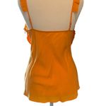 Equipment Orange Silk Ruffled Sleeveless Blouse Photo 1