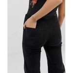 Free People  Flared‎ Black Jeans Penny Pull On Size 30 Stretchy High Rise Raw Hem Photo 1