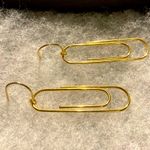 Paper Clip Earrings Gold Minimalist Fashion Jewelry Gift Photo 2