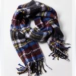 Urban Outfitters Women’s Fuzzy Purple Plaid Winter Layering Polyester Scarf Photo 2