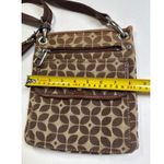 Fossil  Signature Marlow Crossbody Bag Brown Floral Leather Trim Fabric 8.5"x9" Photo 12