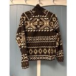 Ralph Lauren Lauren Active Jacket Fleece Aztec Design Brown Ivory Panel Zip Sz M Size M Photo 7