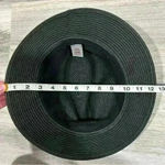 Unisex Straw Panama Hat Wide Brim Fedora Women’s Men’s Sun Black/Brown One Size Black Photo 5