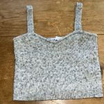 ZARA Women's Grey Wool and Camel Blend Ribbed Knit Cropped Tank Top Small Photo 0