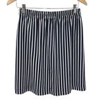 J Crew Women's Pleated Striped Skirt Midi Lined Pull On Navy Blue White Size 0 Photo 2