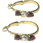 Vintage Hoop Earrings Romantic Three Heart Photo 7