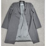 Versione Longline Trench Suit Jacket Womens 4 Gray Wool Lightweight Career Italy Photo 3