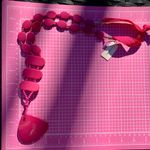 Tahari  Pink Beaded long Y-drop Necklace soft fabric chain tie 32” Photo 3