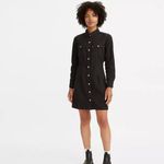 Levi's NWT Ellie Denim Dress Womens Small Black Long Sleeve Button Photo 5
