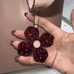 Kate Spade  New York Blush Pink Leather Tote Bag With Glitter Flower Charm Photo 5