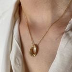 Boutique 18k gold plated stainless steel non tarnish Gold Infinite Loop Pendant Necklace Photo 3