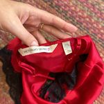 Victoria's Secret VTG  RED SATIN BLACK LACE CAMI BLOUSE Photo 4