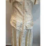 Vintage 1980s Made in USA Ivory White Lace Dress Lined Size 8 Photo 7