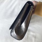 Coach  Alexa Metallic Leather Turnlock Clutch Purse, Silver Photo 5