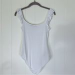 Nasty Gal White Ruffle Strappy Square Neck Bodysuit 2 Photo 2