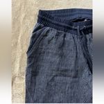 Athleta Womens Pants Pull On Jogger Linen Bali‎ Cropped Navy Stripe Cotton Sz 0 Photo 3