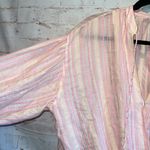Lou & grey Loft Lou Grey Shirt Womens Large Pink Faux Wrap Crop Top Blouse Boho Casual Photo 3
