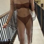 ZARA Chocolate Mesh Swim Cover-Up Photo 0
