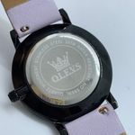 Olevs women’s analog 33mm date watch water resistant black toned purple leather Photo 4