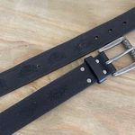 Western Leather Black Floral Embossed Silver Buckle Belt Womens XL Photo 0