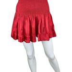 Koch  Red Satin High Waisted Shorts Size S Photo 0