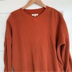 Madewell  Waffle Knit Boxy Sweatshirt Tee Sweater Medium M 100% Cotton Photo 1