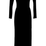 Diosa Women’s Black Backless Velvet Floor Length Dress with Slits Size Small Photo 0
