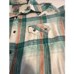 Wrangler  Wrancher Shirt Women's Sz XL Plaid‎ Teal Long Sleeve Pearl Snap Western Photo 5