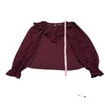 Loft shimmer dotted ruffle yoke mixed media top Photo 4