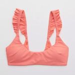 Aerie NWT Ruffle Scoop Coral Bikini Top Photo 0
