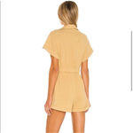 L'Academie Kaisi Romper Cotton Tie Waist Gauze Tan Khaki Utility Small EUC Photo 2