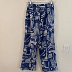 Haute Hippie  Blue Graphic Wide Leg Pants Photo 2
