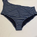 J.Crew Cutout One Shoulder One Piece Swimsuit NEW Navy Blue White Stripe Swim 22 Photo 5