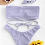 Zaful  Ribbed Wrap-around Bandeau Bikini Photo 2