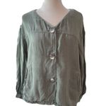 ZARA blouse loose fit 3/4” sleeves V-neckline oversized buttons size small Photo 0