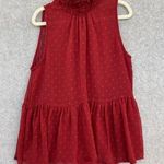 ZARA  Women's Red Sleeveless High Neck Blouse Rose Applique Size Small Photo 0