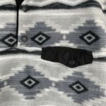 Cabin Fever Sz M Cozy Fleece 1/4 Snap Pullover Long Sleeve Striped Shirt Women’s Gray Size M Photo 2