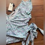 Cabana Life Crop Top With Tie Size M Blue Size M Photo 4