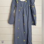 Free People Emory Embroidered MIDI Dress in Blue Combo Photo 12