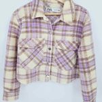 ZARA  Plaid Cropped Shirt Jacket Size Small Photo 0