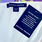 Boston Proper Beyond Travel Abstract Fleurs Keyhole Purple Dress Size XL NWT Photo 8