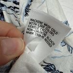 Panama Jack  White Blue Floral Linen Blend Blouse Womens S Tropical Boxy Fit Top Photo 6