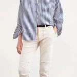 Nili Lotan Cropped Military Pant in Eggshell White Size 8 Photo 0