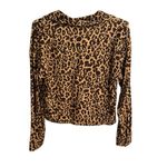 Steve Madden  Shirt Leopard Print Woman's Collared Top NWT Sz L leopard print NWT Photo 1